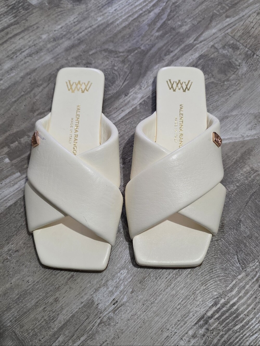 VALENTINA RANGONI Slide Women's Size 7 Ciottolina Milk Parmasoft